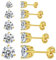 5 Paare Zirkonia-Ohrstecker – Hypoallergenes 14k Vergoldetes Ohrstecker-Set, Rund Geschnittene CZ-Ohrstecker für Frauen(3 5 6 7 9mm)