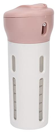 Distributeur de Voyage 4 en 1, Distributeur de Liquide 4 en 1, Récipient de Voyage Portable Rechargeable étanche et Peu Encombrant avec Autocollant pour Shampoing et Revitalisant (Rose)