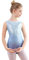 Monbessi Body Ginnastica Artistica Bambina Body da Balletto per Ragazze Body Ginnastica Ritmica Bambina Scintillante Collo Rotondo 5-12 Anni(140, Blu-Senza Maniche)