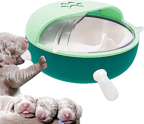 Puppy Feeders for Multiple Puppies,4 Teats Feeder for Nursing Milk Feeder Puppy Kitten Nursing Station,180 ml Silicone Baby Pet Bubble Milk Bowl Feeder with Nipples