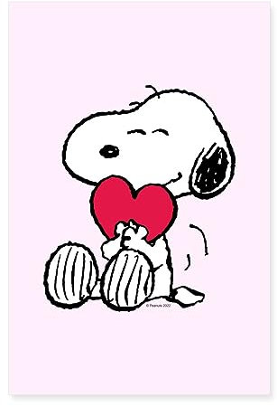 Spreadshirt Peanuts Snoopy Liebe Herz Love Valentin Poster 60x90 cm, One size, Weiß