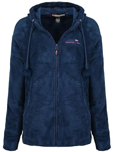 Geographical Norway Tilda Lady - Giacca in Pile Donna con Zip - Abbigliamento Caldo Comodo - Felpa Maniche Lunghe Resistente - Maglione Invernale Ideale Autunno Inverno (Blu Marino S)