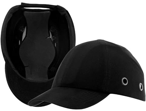 Delta Plus ERB Safety 67BCT Bump Cap with Tab WEL19403BK - Lightweight Head Protection for Work, Construction, & Home Improvement, Ideal for Low-Impact Safety, Black