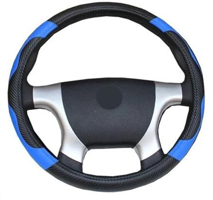 SAIBOL Lenkrad Abdeckung Auto Lenkradbezug Bus LKW Für 36 38 40 42 45 47 50 cm Außendurchmesser Blau Rot Mikrofaser Leder Lenkradhülle Lenkradbezug (Farbe : Blue 47CM)