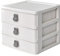 Kosmetik Organizer Make-Up Schubladenbox, Drawers Schreibtisch mit 3 Schubladen, Aufbewahrungsbox mit Kaninchengriff für Schminktisch, Badezimmer, Küche (Weiß)