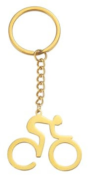 EUEAVAN Fahrrad-Sport-Anhänger-Halskette, Reisen-Charm, Radfahrer, Choker, Schmuck, Geschenke für Radfahrer, Frauen, Mädchen, Teenager, Edelstahl, Kein Edelstein (Schlüsselanhänger gold)