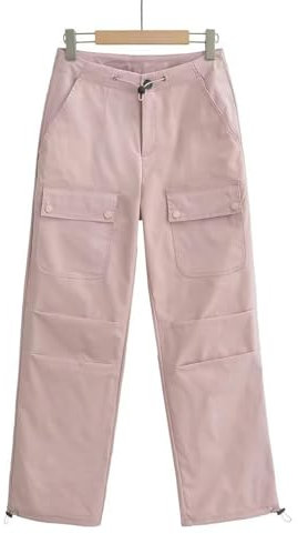 Street Style Lose Cargohose Damen Sommer Krawattentasche Dünne Freizeithose Damen-Lotus-L