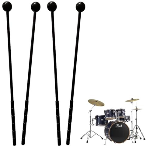 JEYORZY 4 pcs Baquetas de Percusión, Palos para Instrumento, Baquetas para Tambor, Niños Tambor Martillo Ligero, Tambor Palos Plástico para Xilófono, Tambor, Campana