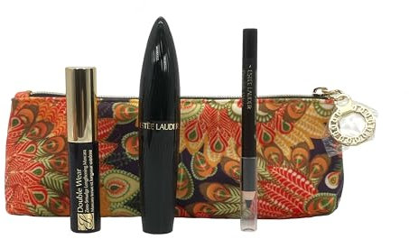 Estee Lauder Kosmetik Tasche mit 3 Teilen, Turbo Lash Mascara, Duble Wear Mascara, Double Weat Eye Pencil