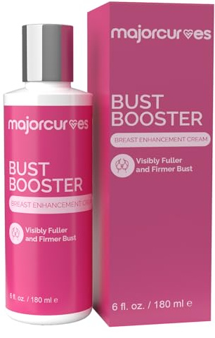 Major Curves Bust Booster Breast Enhancement Cream – Firming and Lifting Formula for Bigger, Fuller, Rounder Curves and Volume – Natural Bust Enhancer for Women – Made in USA
