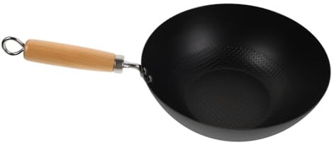 MAGICLULU Eisenwok Aus Schmiedeeisen Kleine Wokpfanne Bratpfanne Für Gasherd Kochgeschirr Für Einzelperson Für Küche Geeignet Für Holzöfen Und Offene Flammen Mit Ergonomischem Griff