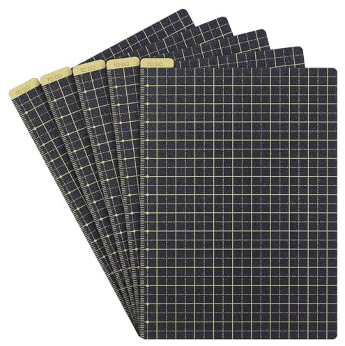 Thenshop 5 Stück A6 gelbe Bleistifttafel, wiederverwendbares Notizbuch, Zubehör, Flexibilitäts-Layout-Raster, Tafel mit Linealskala