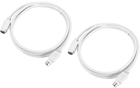 QUARKZMAN 2 Stück PS/2 Maus und Tastatur Verlängerungskabel 6 Pin Weiß | 1,3 Meter, Stecker auf Buchse, für PC
