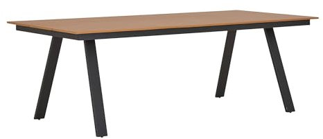 Gartentisch >Toronto< modern und wetterfest, stabiles Aluminium-Gestell, großzügige Teakoptik-Tischplatte, UV-beständig, pflegeleicht, 220x74x100 (BxHxT)