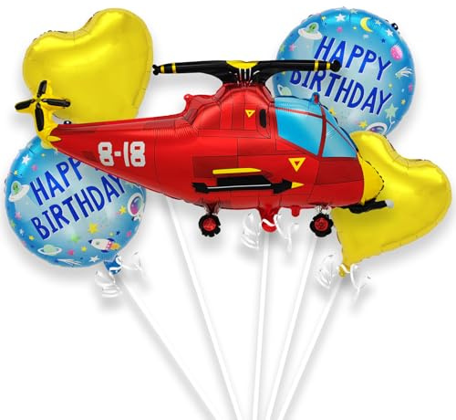 Gleemix Luftballon Flugzeug Set, Flugzeug Deko Geburtstag, Kindergeburtstag Deko junge, Set für Junge Geburtstag Mit flugzeug und Ballons