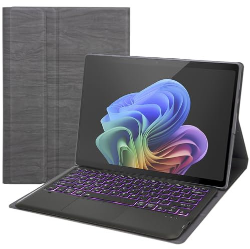 Funda de teclado para Microsoft Surface Pro 9 / Pro 10 / Pro 11 (13 pulgadas), funda tipo libro con teclado inalámbrico Bluetooth | Teclado retroiluminado | Ratón táctil