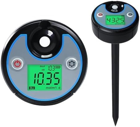 Photosynthetic PAR DLI PPFD Messgerät Datalogger Lichttester – 400–700 nm, IP65 wasserdicht für Gewächshausgarten