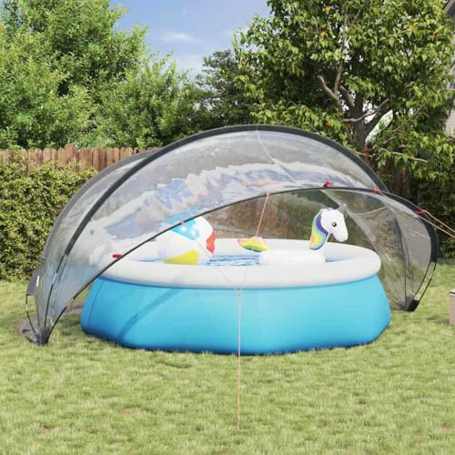 Solivagant Dôme de Piscine Transparent 430 x 430 x 210 cm PVC,(15.7 KG)