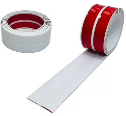 Flexible Transition Floor Strips Autocollantes En PVC, Plinthe De Finition Murale, Profilés En Autocollants, Pour Joints, Bande De Mastic D'étanchéité(Blanc,4cm*100cm)