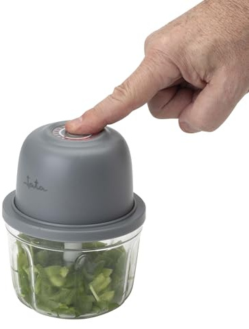 JATA JEPC1207 - Mini tritatutto elettrico ricaricabile USB-C, tritatutto senza fili da 430 ml, lama in acciaio inox a 3 altezze, tritatutto da cucina senza BPA