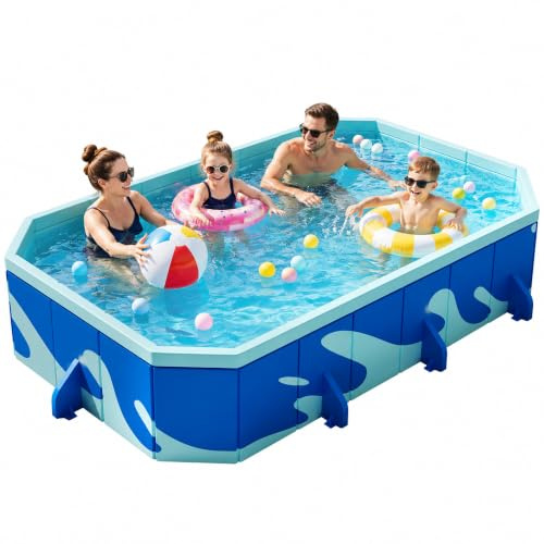 Piscina Pieghevole, Piscina Fuori Terra Non Gonfiabile Per Bambini & Adulti