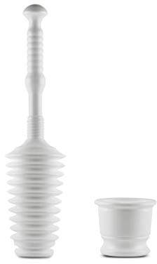 Master Plunger MP500-B4 Heavy Duty Bathroom Toilet Plunger Kit with Short Bucket. Equipped with Air Release Valve, White