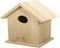 Rayher Kleines Deko-Holz-Vogelhaus, zu Dekorationszwecken geeignet, 12,5 x 10 x 17 cm (Höhe), zweiteilig, Vogelhaus zum Aufstellen, abnehmbares Dach, FSC zertifiziert naturfarben, 62291000