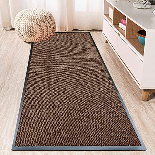 TrendMakers Hardwearing Heavy Duty PVC Edge Rubber Barrier Mat Dirt Trapper Entrance Door Kitchen Floor Runners Mats Rugs | Beige/Black 60cm x 120cm | POLYPROPYLENE PILE