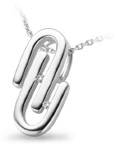 Orphelia Women's Necklace 925 Sterling Silver Diamond White, Sterling Silver, Diamond