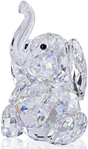 H&D HYALINE & DORA Kristall Elefant Figuren Collectibles Glas Tierfigur für Tischdekoration