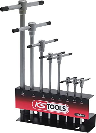 KS Tools 158.5111 8 Stück 8 Sechskantschlüssel - T-Griff/Ständer