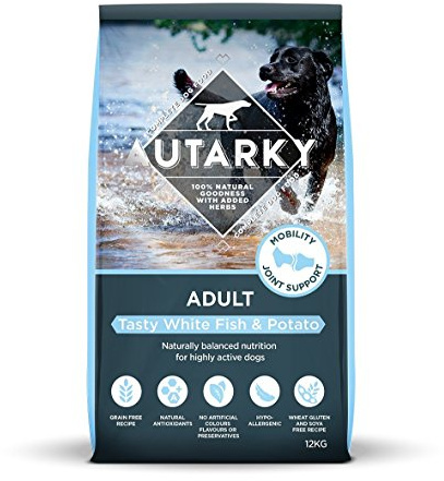 Autarky Grain Free Tasty White Fish and Potato Hypoallergenic Dry Dog Food with Mobility Joint Support, 12 kg
