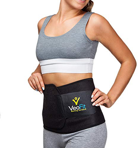 VEOFIT Ceinture Abdominale de Sudation - Taille unique / Homme & Femme - Tonifie et élimine l’excès d’eau pour un ventre plat et des abdos dessinés - Housse et guide inclus