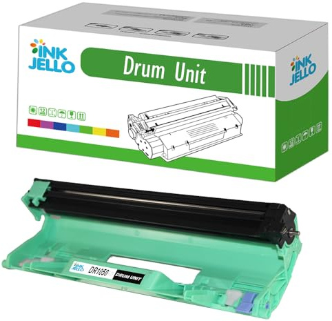 InkJello Drum Unit For Printer, Compatible with Brother DCP-1510 DCP-1512 DCP-1610W DCP-1612W HL-1110 HL-1112 HL-1210W HL-1212W MFC-1810 MFC-1910 MFC-1910W DR1050 (Single-Pack)