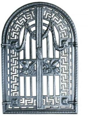 QLS Cast Iron Pizza Oven Door with Frame 38.5x57.5 cm | Ventilated cast iron oven door, 34.5 × 53 cm installation size, ideal for pizza ovens and fireplaces