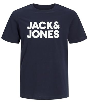 JACK & JONES Junior Jungen Jjecorp Logo Tee Ss Crew Neck Noos Jr T-Shirt, Navy Blazer 2, 176