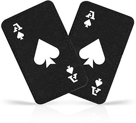 M-Tac Tactical Moral Patch for Military Gear - Ace of Spades Patch Death Card - Army Patches for Clothes, Jackets, Backpacks, Hats - Combat Hook and Loop Patches (Black/GITD 2pcs)