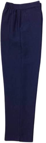 Style Spot Ladies Womens Half Elasticated Waist Work Stretch Trouser with Pockets Pants Machine Washable Casual Trouser (Navy, 16 Size 27)