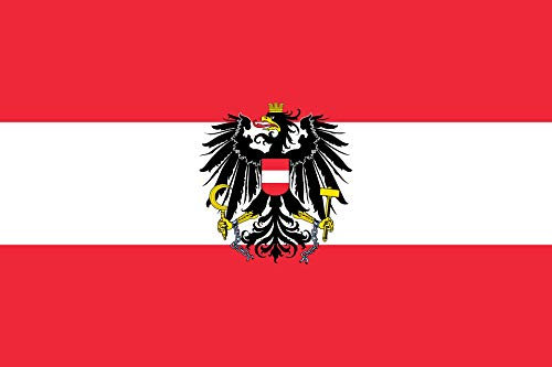 BGFint Österreich Flagge mit Adler Fahne Austria 150x90cm Stoff 100g/qm