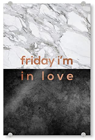 artboxONE Acrylglasbild 60x40 cm Typografie Friday I'm in Love - Bild Love Poster Birthday Black Marble
