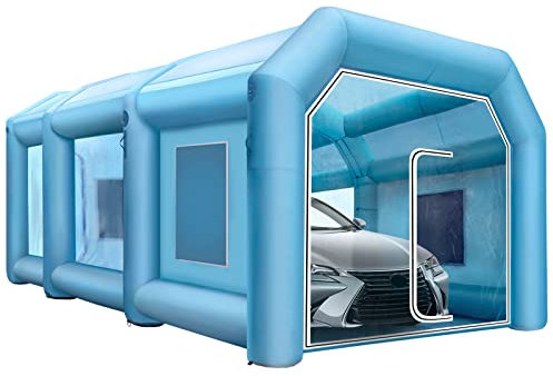 Husuper Cabine de peinture gonflable 8 x 4 x 3 m - Tente de pulvérisation - Tente de camping - Cabine de peinture avec 2 ventilateurs