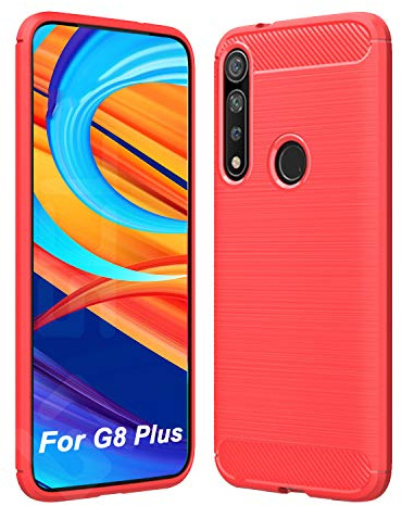 SCL Hülle für Moto G8 Plus Hülle Motorola G8 Plus Hülle, [Grau] Handyhülle Exquisite Serie-Carbon Design Schutzhülle mit Anti-Kratzer und Anti-Stoß Absorbtion Technologie