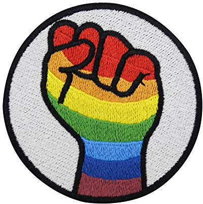 Finally Home Regenbogen Faust Patches zum Aufbügeln | LGBT Patch, Gay Bügelflicken, Flicken, Aufnäher