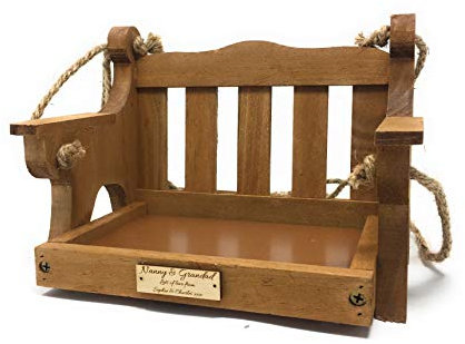 Personalised Wooden Hanging Bird Feeder Garden Seat - Perfect Retirement, Birthday, Mothers Day Engraved Garden Gift