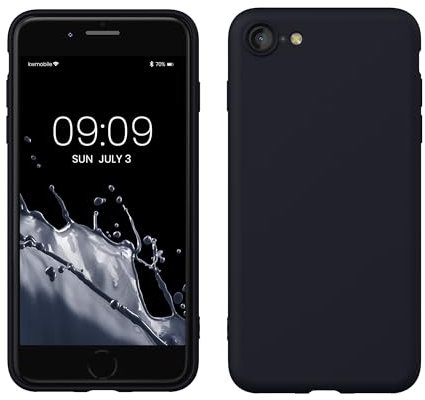 kwmobile Handyhülle für iPhone SE 2022 Hülle/iPhone SE 2020 / iPhone 8 / iPhone 7, für iPhone SE Hülle - Schutzhülle für kabelloses Laden - Case in Dunkelblau
