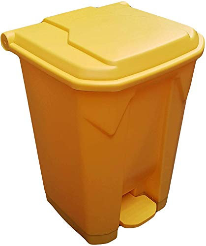 Chabrias Ltd 5 Pack 30L Clinical Foot Pedal Bin – Yellow Medical Waste Container for Office, Home, Clinics, Schools – Durable Polypropylene, Hands-Free Operation, Odour Control, Compact Design