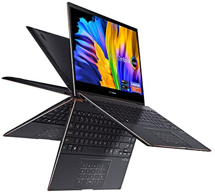 ASUS ZenBook Flip S Ultra Slim Laptop, 13.3” 4K UHD OLED Touch Display, Intel Evo Platform - Core i7-1165G7 CPU, 16GB RAM, 1TB SSD, Thunderbolt 4, TPM, Windows 10 Pro, Jade Black, UX371EA-XH77T