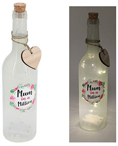 Widdle Celebrations Mum in a Million Wine Glass white Light up Bottle