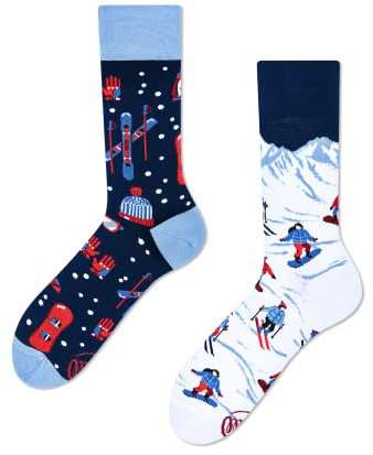 Many Mornings Unisex Alpine SKI Mismatched Socken, Multi-Color, 43-46