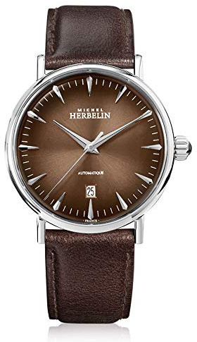 Michel Herbelin Inspiration automatisch | braunes Lederarmband für Herren | braunes Zifferblatt 1647/AP27